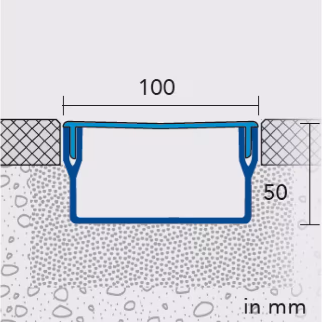 Entwässerungsrinne U-DRAIN pro UDP 50-100 Skizze