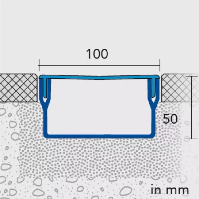Entwässerungsrinne U-DRAIN pro UDP 50-100 Skizze