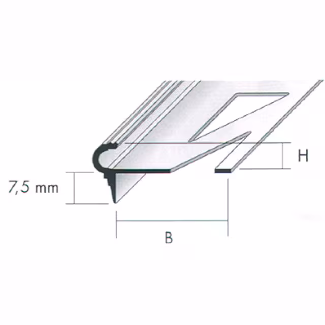 Deko-Stufenkante Alu: Skizze