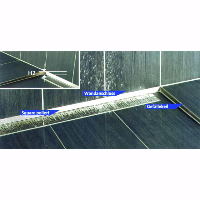 Gefällekeil Edelstahl: Anwendungsfoto