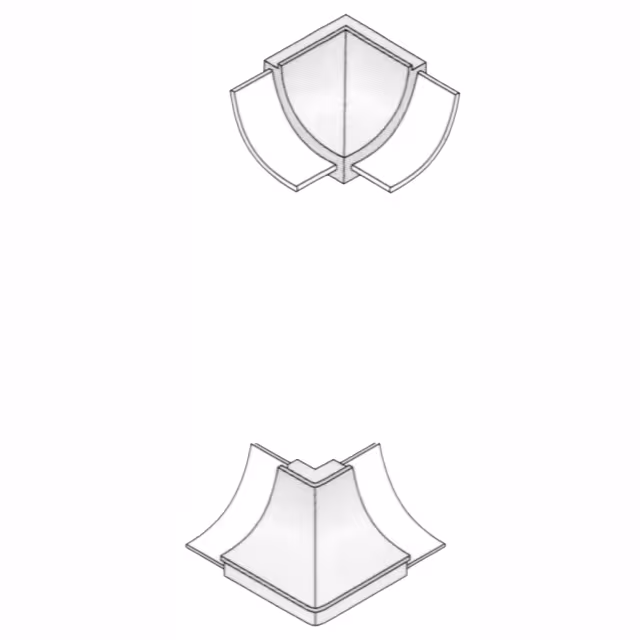 Schiene Hohlkehlp.Außeneck PVCweiss,9/11