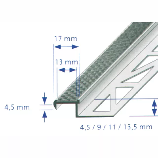 Treppenst.Diamond 9 nachtschw.Alu silber elox. 250 cm.