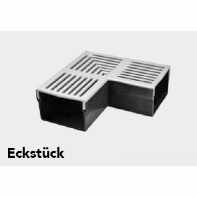 Entwässerungsrinne U-DRAIN 50 Eckstück, silber elox.